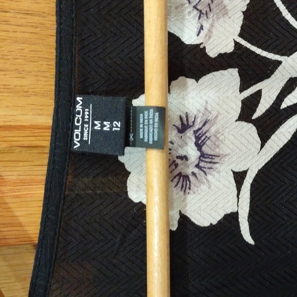 Volcum Womens 2pc Slipinslide Dress Black/ Cream Floral Size M - Picture 4 of 16